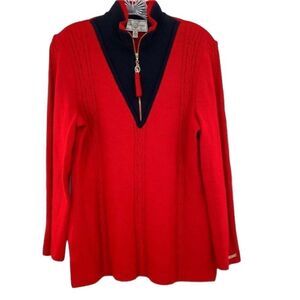 ST. JOHN Red Knit Sweater
